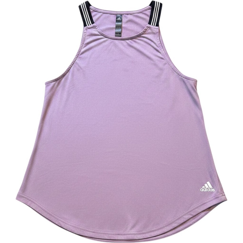 Adidas Womens High Neck Racerback Tank Top Purple Striped Straps FS7467 XS